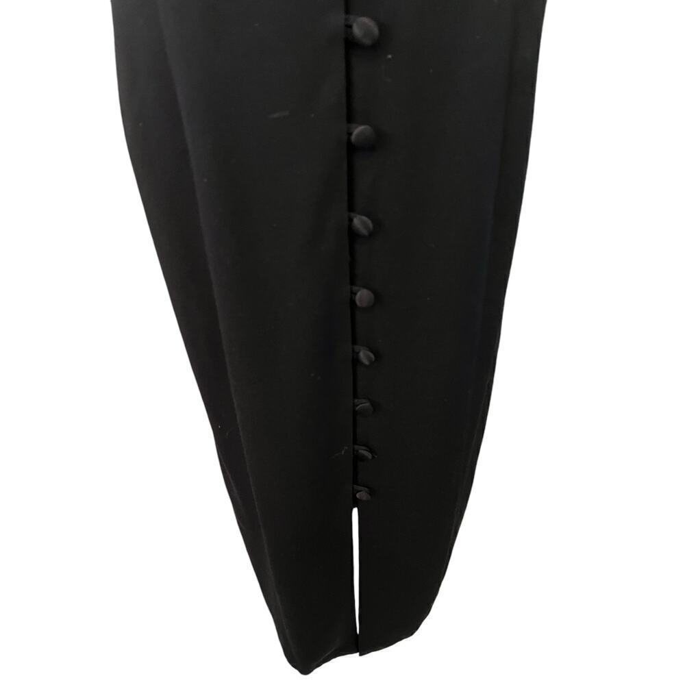 Vintage Dawn Joy II Black Long USA Button Down w/Satin Buttons Dress  16W​ - Picture 7 of 10